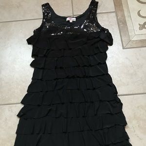 As u wish Dillard’s black ruffle sequin dress